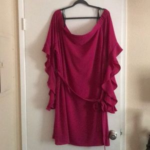 City Chic Off the shoulder magenta dress size 22
